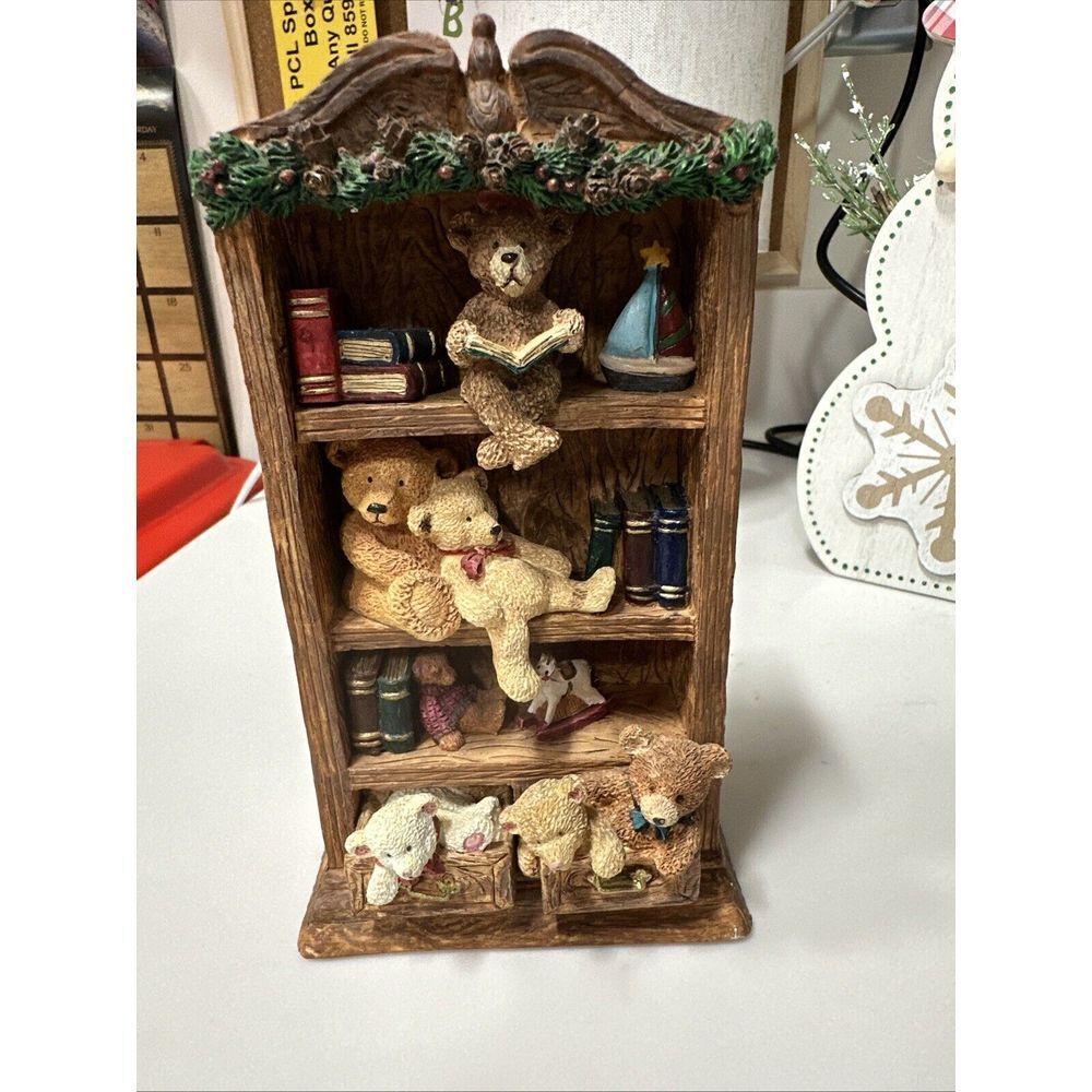 RUSS BERRIE Bears From the Past BOOKSHELF‎ Figurine Teddy Bears Sailboats  #1766